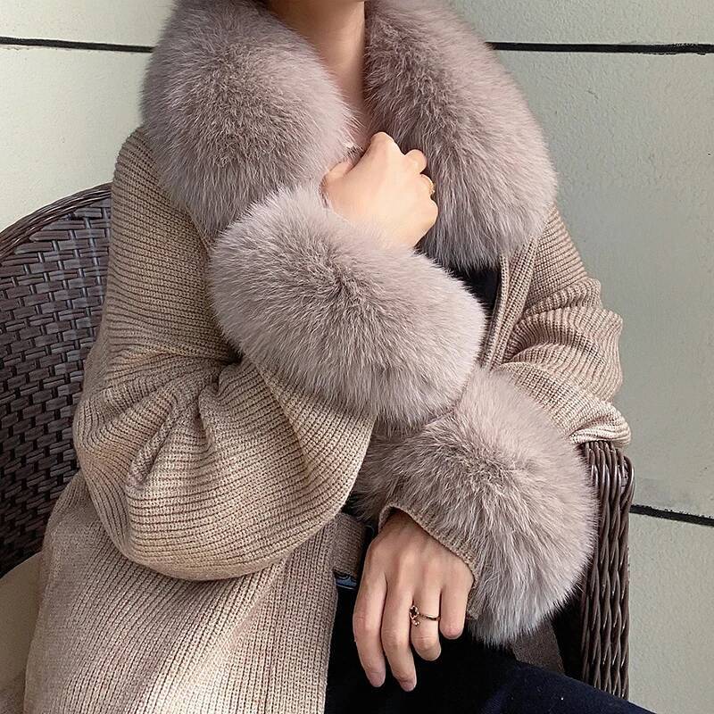 100% Real Fox Fur Collar Winte - Winter Clothing Pk ulasan dan harga