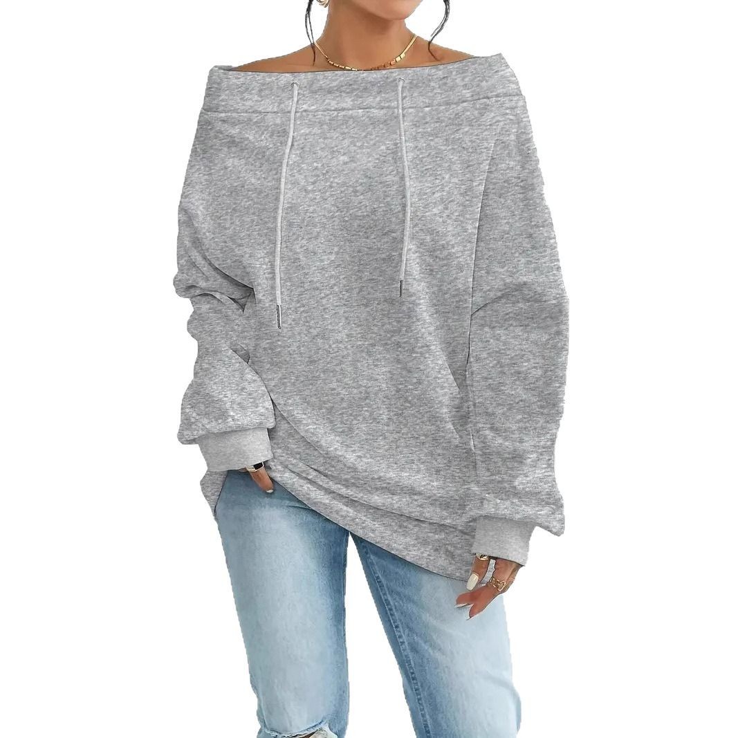 Women's Off Shoulder Loose Fit - Winter Clothing Drawing ulasan dan harga
